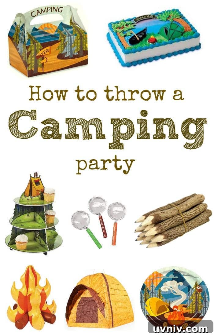 Camping themed party for boys and girls birthday party camping