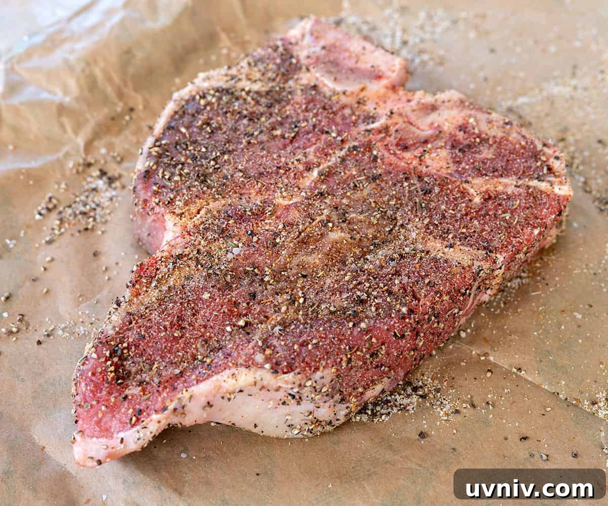 Ultimate Steak Rub Recipe for Bold, Smoky Flavor 5 steak rub evenly coating porterhouse