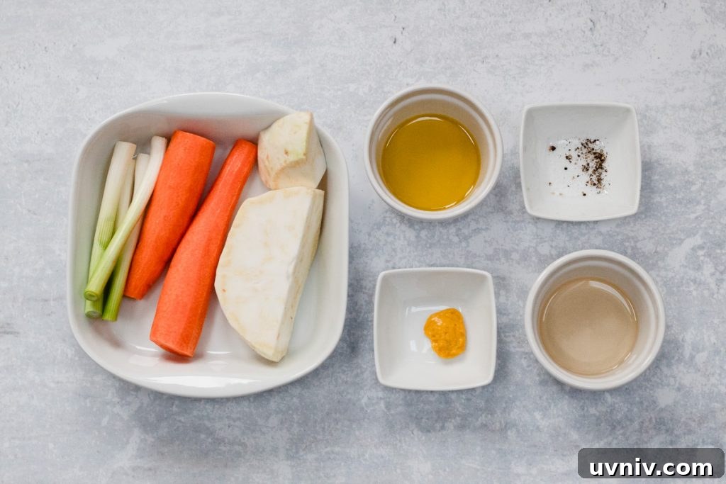 Citrus Carrot and Celeriac Vegan Slaw Recipe 3 Ingredients in carrot and celeriac salad