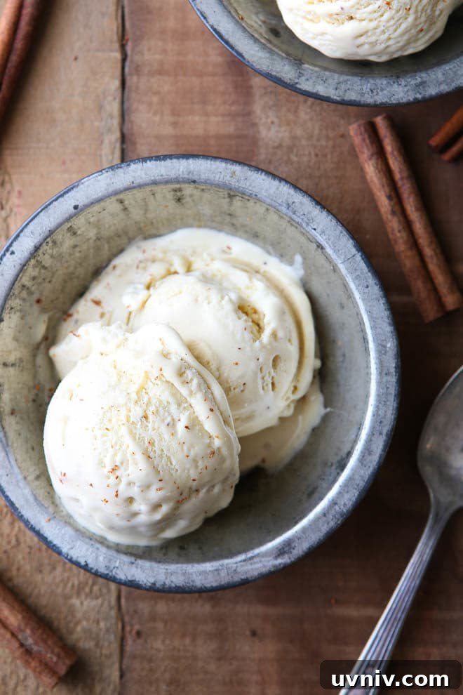 Brown Butter Cinnamon Ice Cream Recipe — Rich, Caramelized Flavor 4 Brown butter cinnamon ice cream | completelydelicious.com