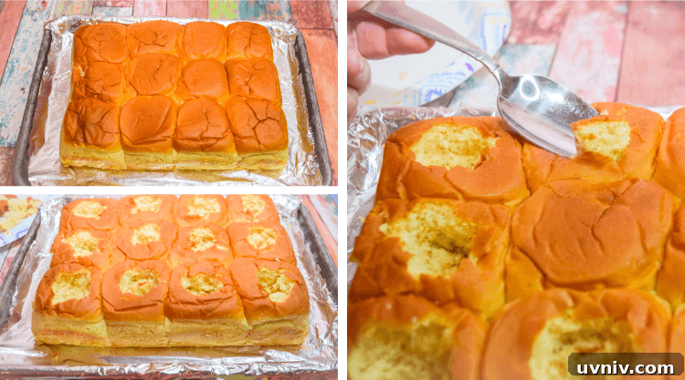 Chicken Meatball Sliders: Game Day Recipes & Party Favorites 3 Scooped rolls