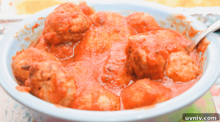 Chicken Meatball Sliders: Game Day Recipes & Party Favorites 5 Meatballs in marinara