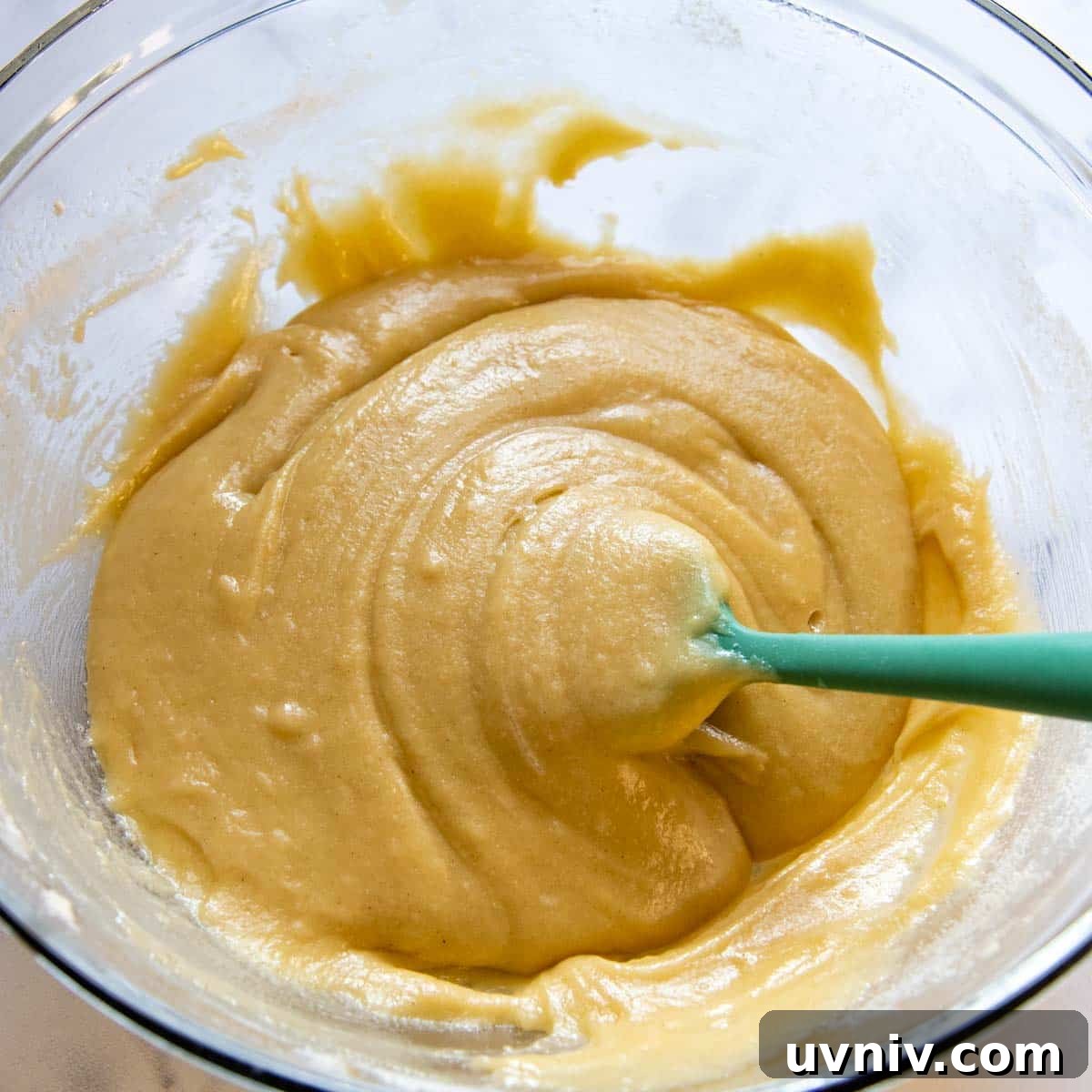 the pizzelle batter in a mixing bowl.