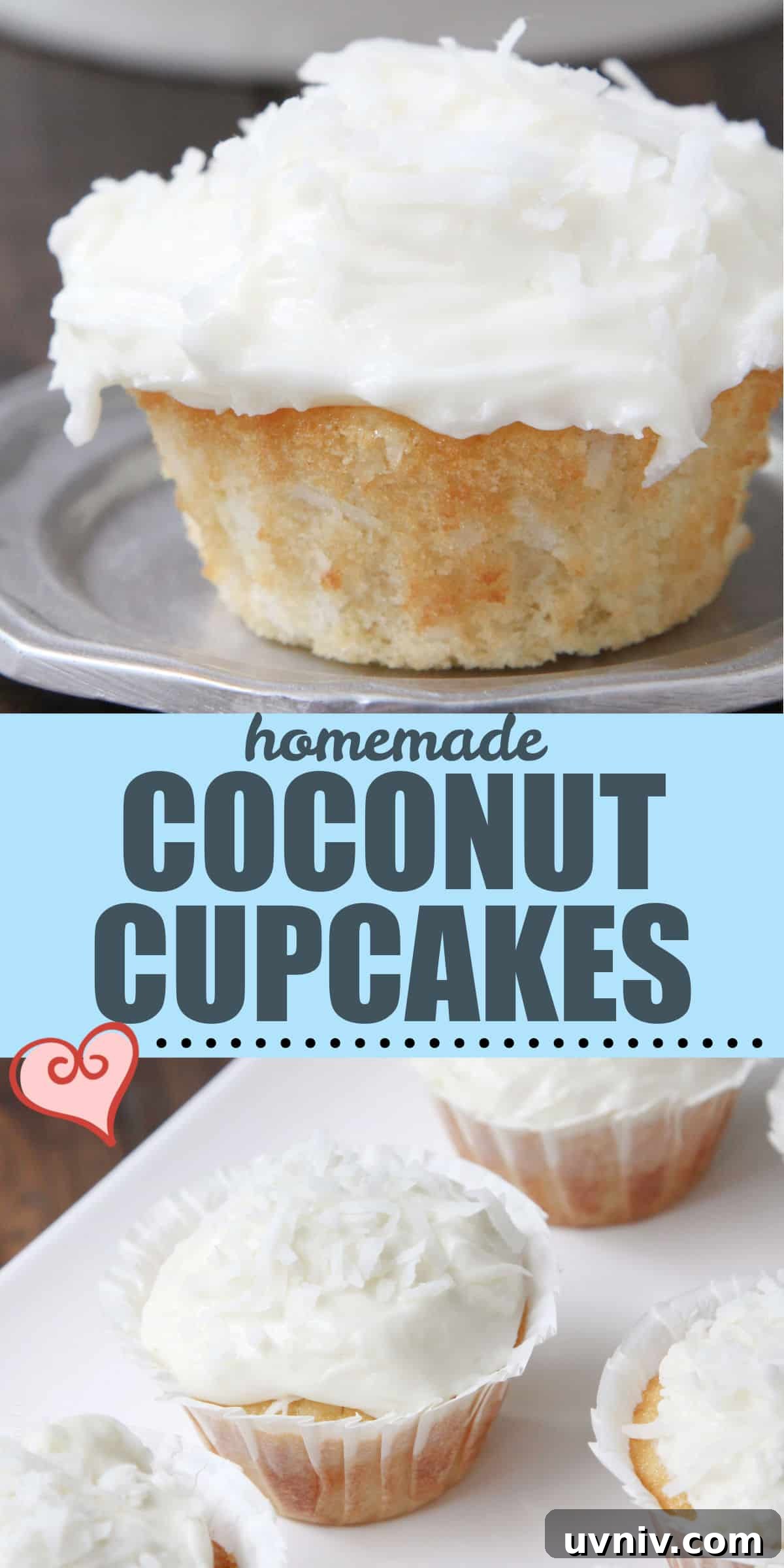 collage of Coconut Cupcakes