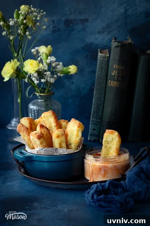 Crispy Air Fryer Halloumi Fries Recipe (UK) 5 A halloumi fry in a pot of sauce