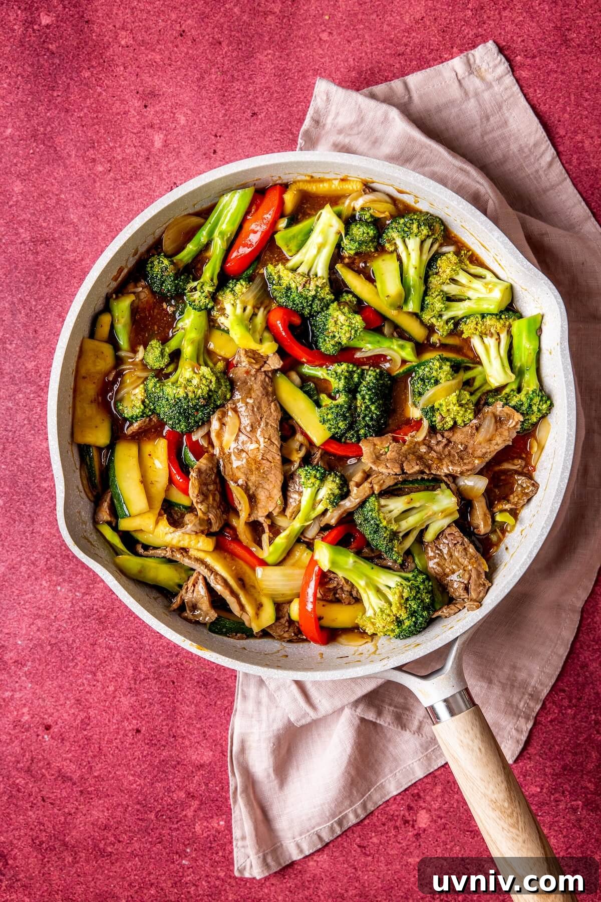 Skillet Skirt Steak Stir-Fry with Tangy Sauce in One Pan 14 Saucy Skirt Steak Stir Fry Step 7 - Olivia Adriance