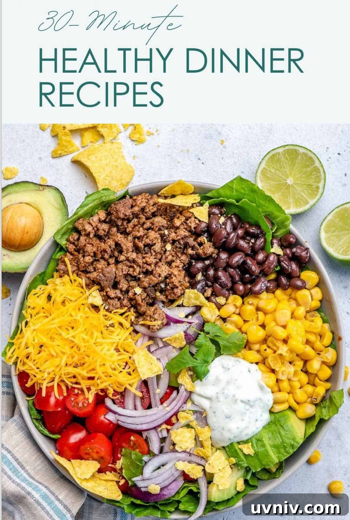 Crispy Hasselback Butternut Squash with Herb Butter 10 ebook cover with taco salad bowl in the image.