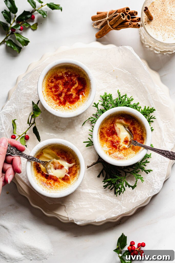 Eggnog Crème Brûlée Recipe: Silky Custard with Caramelized Top 2 Eggnog Crème Brûlée