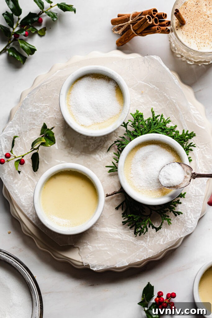 Eggnog Crème Brûlée Recipe: Silky Custard with Caramelized Top 9 Finished ramekin