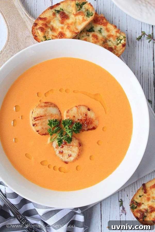 19 Irish-Inspired Recipes to Try This St. Patrick’s Day 15 Irish Scallop Bisque in white bowl with garlic cheese bread