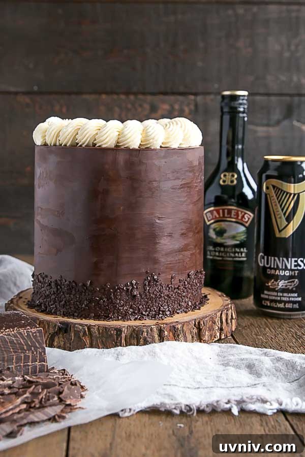 19 Irish-Inspired Recipes to Try This St. Patrick’s Day 16 Baileys & Guinness Cake with baileys and guinness in the background