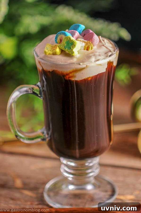 19 Irish-Inspired Recipes to Try This St. Patrick’s Day 20 Toasted Cream Irish Coffee in glass mug with dark background