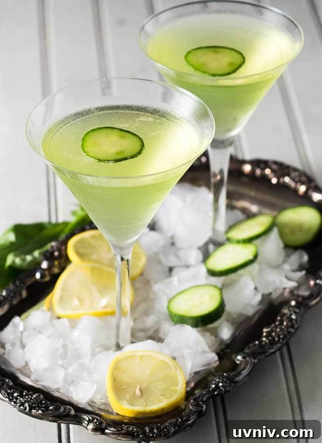 19 Irish-Inspired Recipes to Try This St. Patrick’s Day 4 Lemon Cucumber Martini on tray