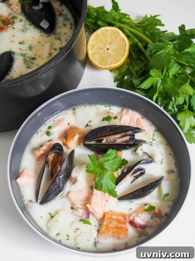 19 Irish-Inspired Recipes to Try This St. Patrick’s Day 8 Irish Fish Chowder in bowl with parsley garnish
