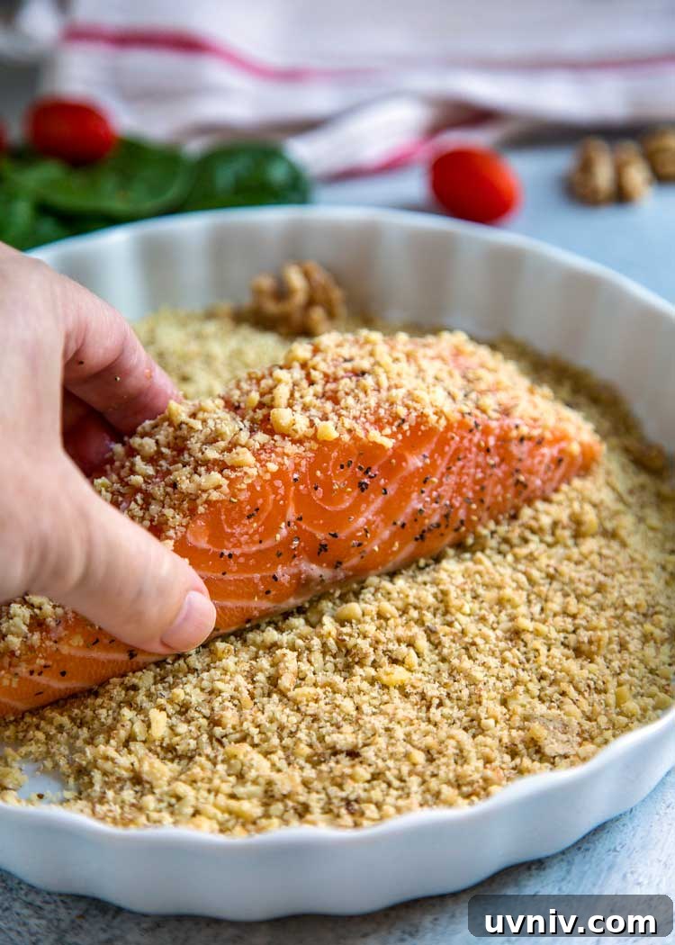 Walnut Crusted Pesto Salmon Walnut Crusted Pesto Salmon