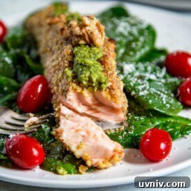 Pesto-Crusted Salmon with Crunchy Walnut Topping 2 Walnut Crusted Pesto Salmon