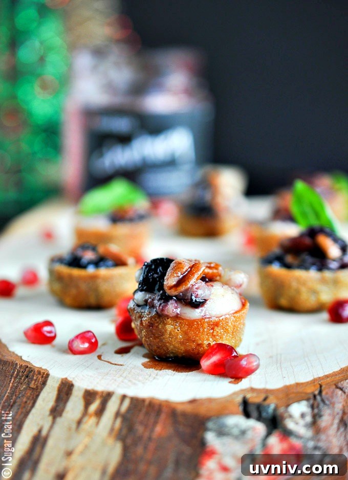 Haskapa Chutney and Curried Pecans Brie Cups