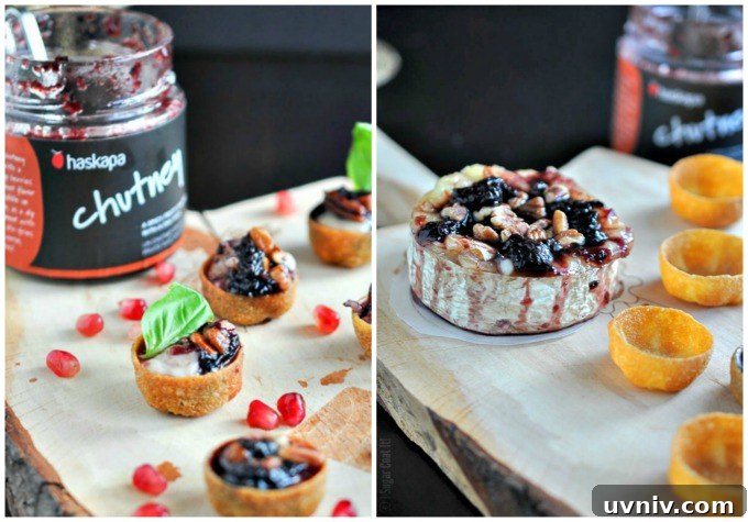 Haskapa Chutney and Curried Pecans Brie Cups