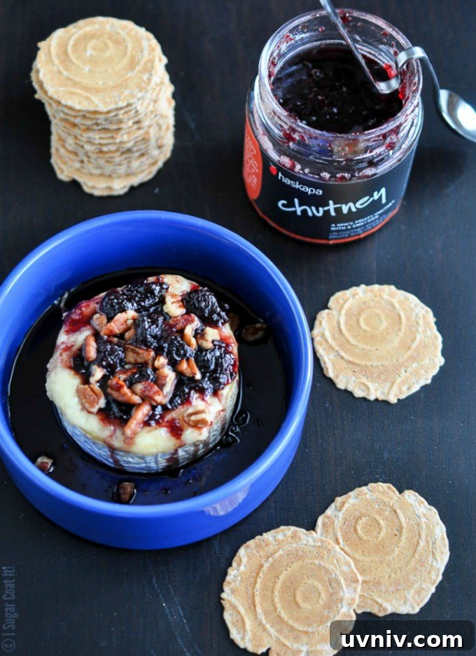 Haskapa Chutney and Curried Pecans Brie Cups