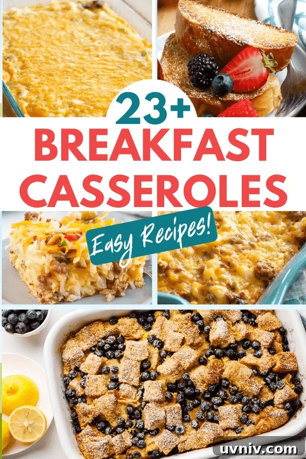 23+ Breakfast Casserole Recipes for Make-Ahead Mornings 2 collage of breakfast casserole images