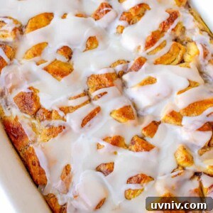 23+ Breakfast Casserole Recipes for Make-Ahead Mornings 22 A casserole dish with cinnamon roll French toast casserole.