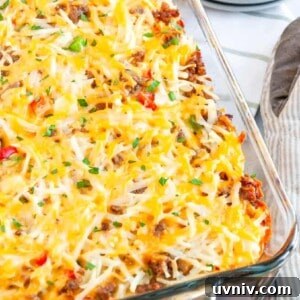 23+ Breakfast Casserole Recipes for Make-Ahead Mornings 26 sausage hashbrown breakfast casserole served in a glass casserole dish