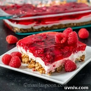 Raspberry Pretzel Salad Recipe with Creamy Filling and Crunch 11 Recipe image