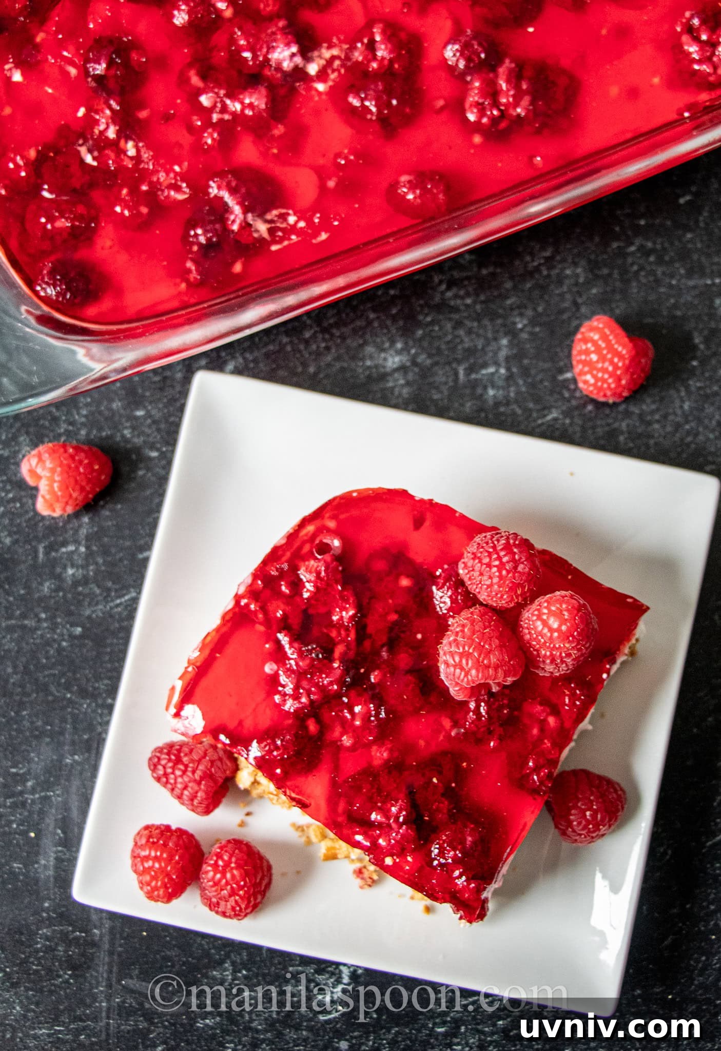 Raspberry Pretzel Salad Recipe with Creamy Filling and Crunch 4 Layered salad slice