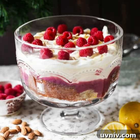 Gluten-Free Lemon and Raspberry Trifle Recipe for Spring Desserts 9 bowl of trifle on a table