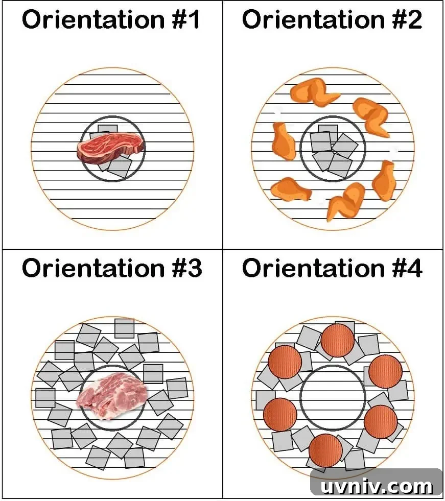 Image showing the different orientations of charcoal and Vortex placement Image showing the different orientations of charcoal and Vortex placement