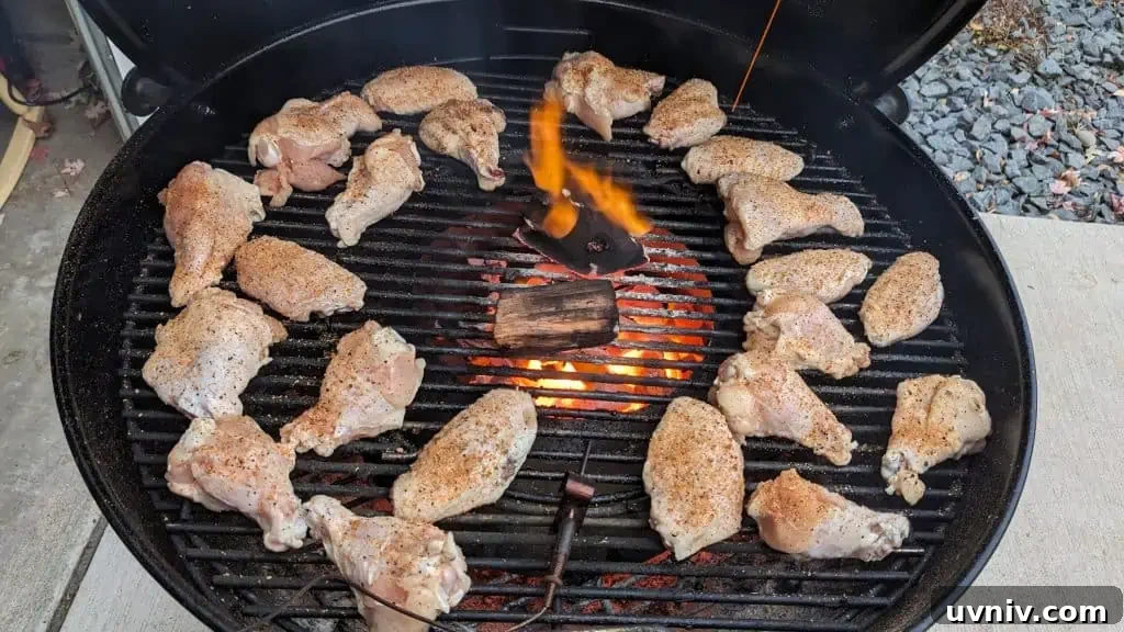 seasoned chicken wings surrounding the Vortex in a Weber kettle grill seasoned chicken wings surrounding the Vortex in a Weber kettle grill