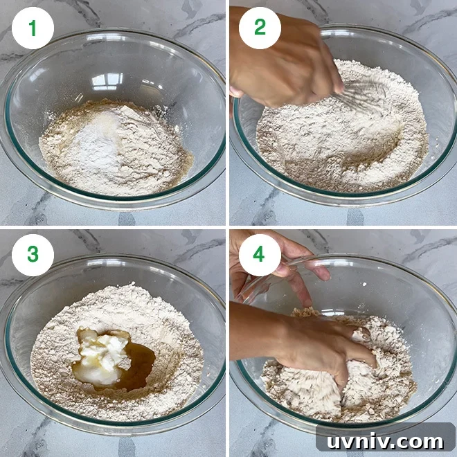 How to Make Authentic Tandoori Roti at Home 4 step by step picture collage of making tandoori roti at home