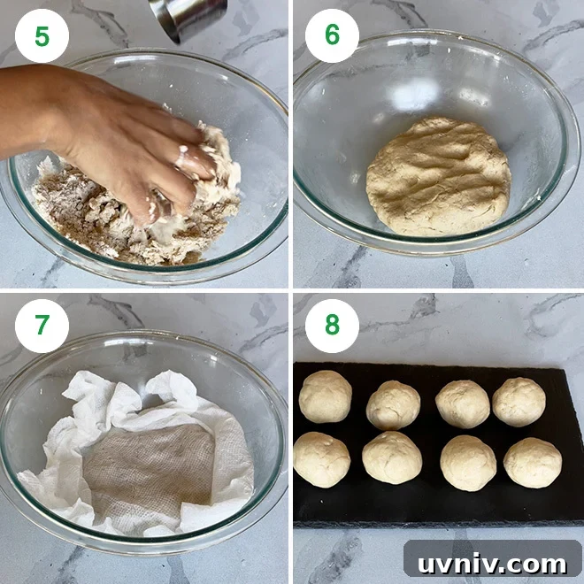 How to Make Authentic Tandoori Roti at Home 5 step by step picture collage of making tandoori roti at home
