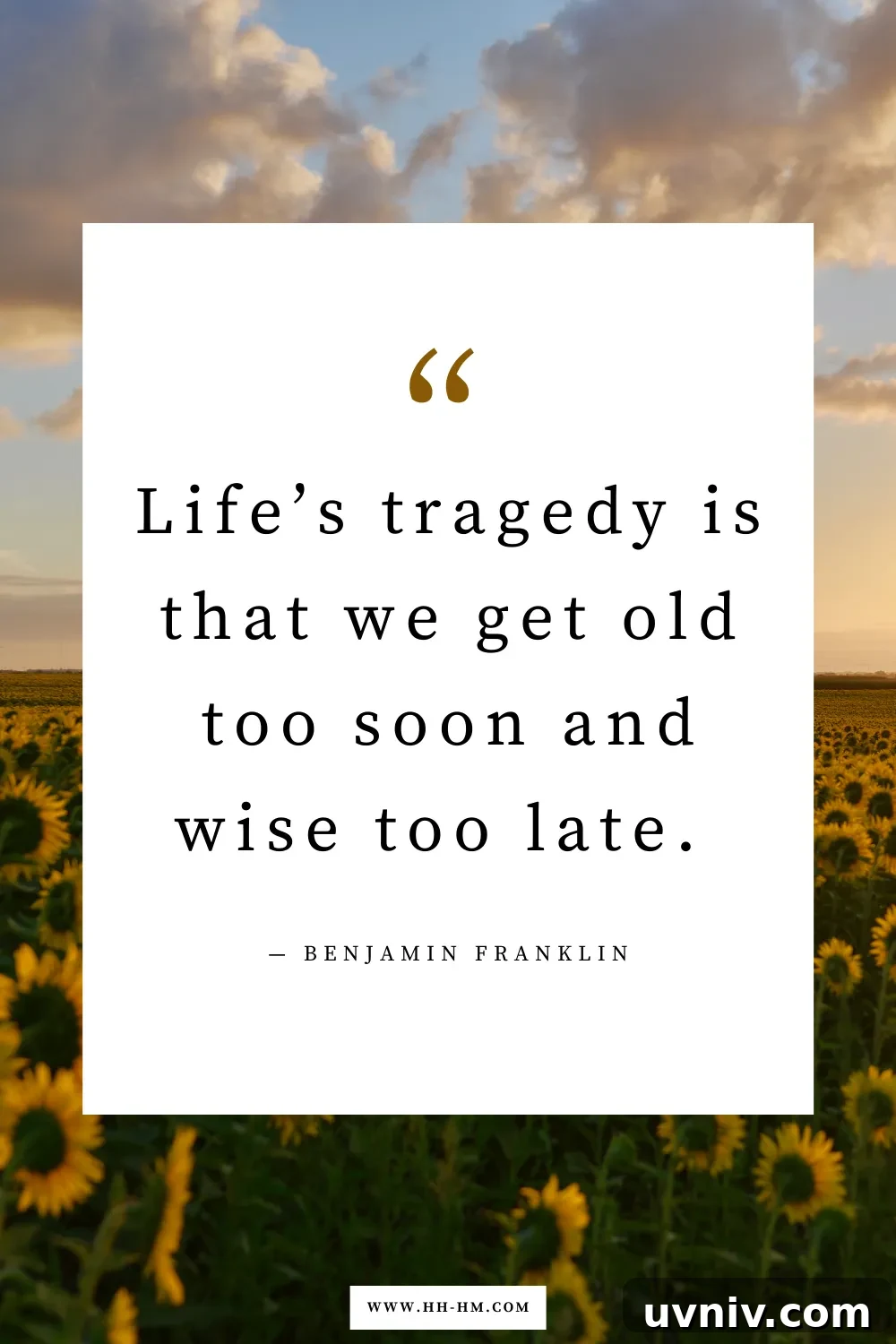 170+ Short Inspirational Quotes About Life for Daily Motivation 13 Life’s tragedy is that we get old too soon and wise too late. — Benjamin Franklin | Short Life Quotes