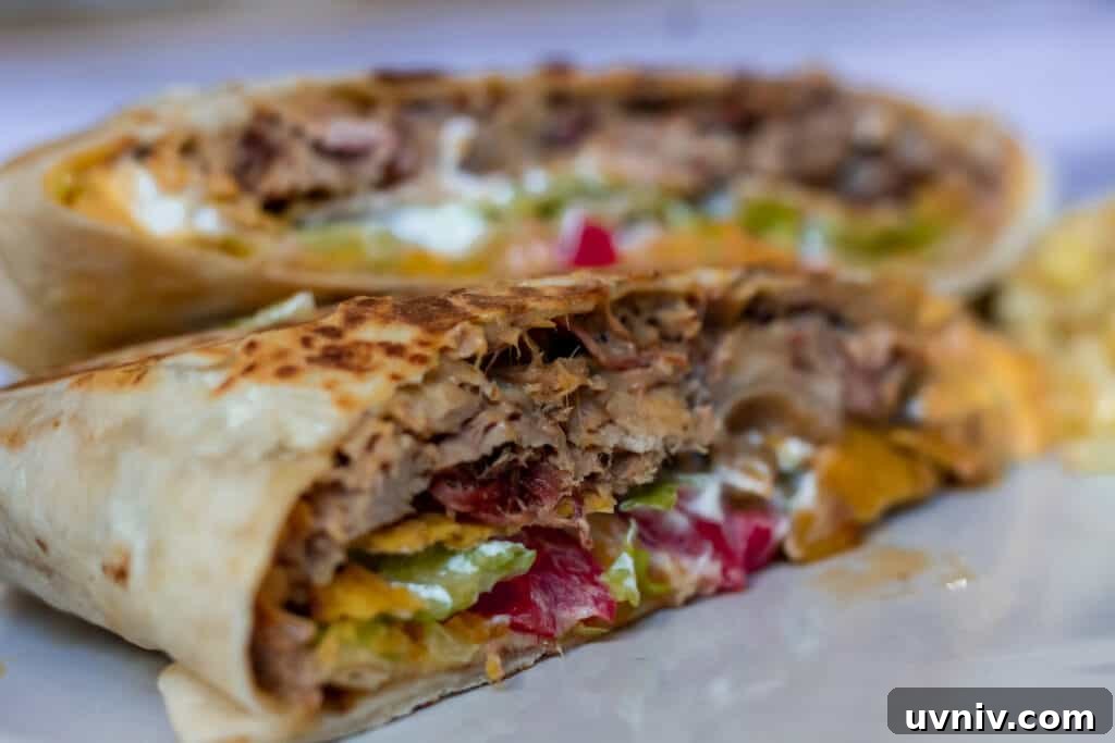 Crunchwrap Supreme with Pulled Pork: Copycat Recipe & Tips 12 pulled pork crunch wrap supreme cut in half