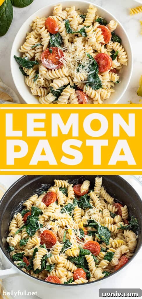 Creamy Lemon Pasta Recipe with Garlic and Parmesan 6 pin for lemon pasta recipe