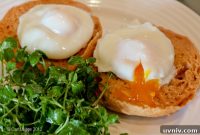 Cider Vinegar Muffins with Eggs and Fresh Salad