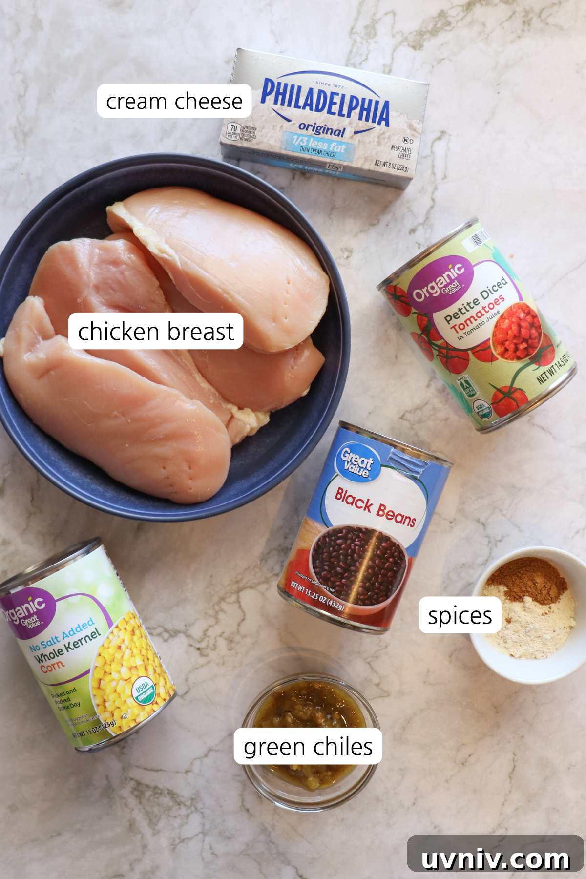 Cream Cheese Chicken Chili Recipe: Creamy Slow Cooker Chili 2 Ingredients to make Stay Fit Mom Cream Cheese Chicken Chili
