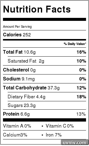 peanut butter apple granola bars - nutrition facts