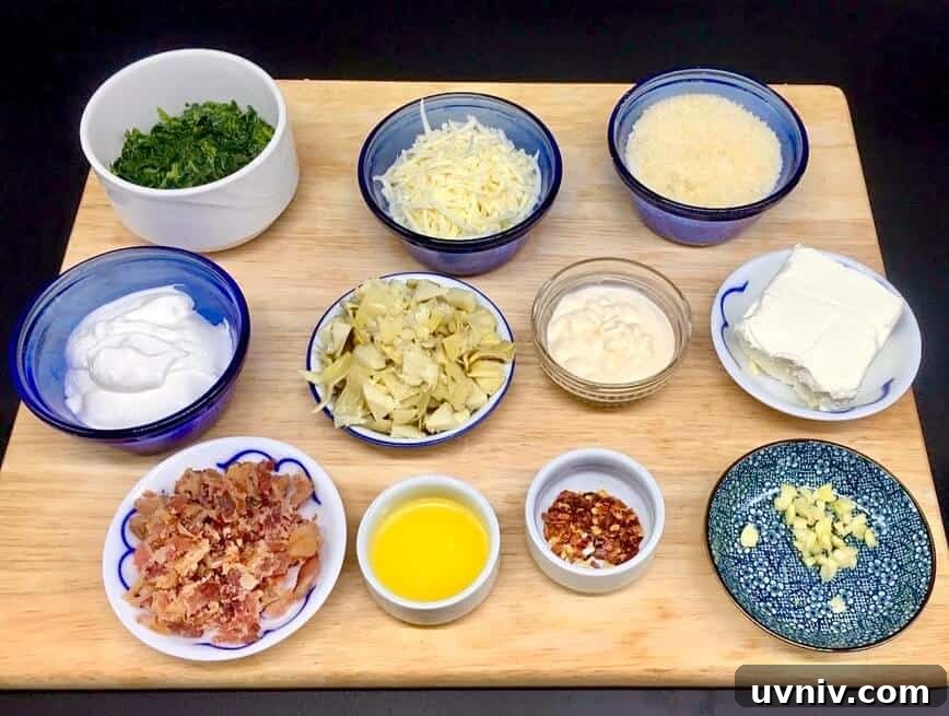 Spinach Artichoke-Stuffed Beer Soft Pretzels 5 Spinach Artichoke Dip Ingredients