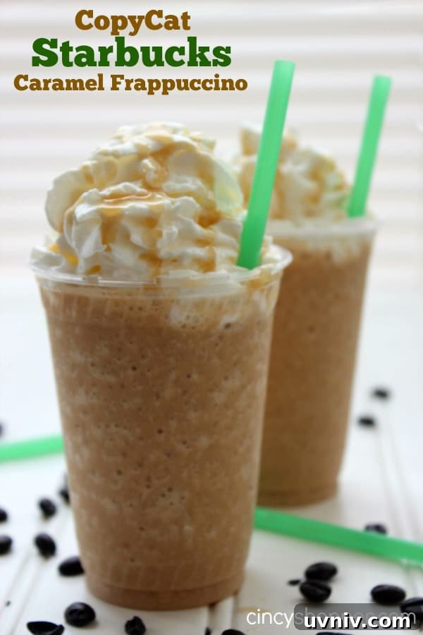 CopyCat Starbucks Caramel Frappuccino Recipe
