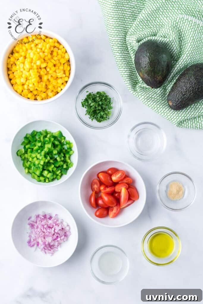 Corn Salad Ingredients Corn Avocado Salad Ingredients