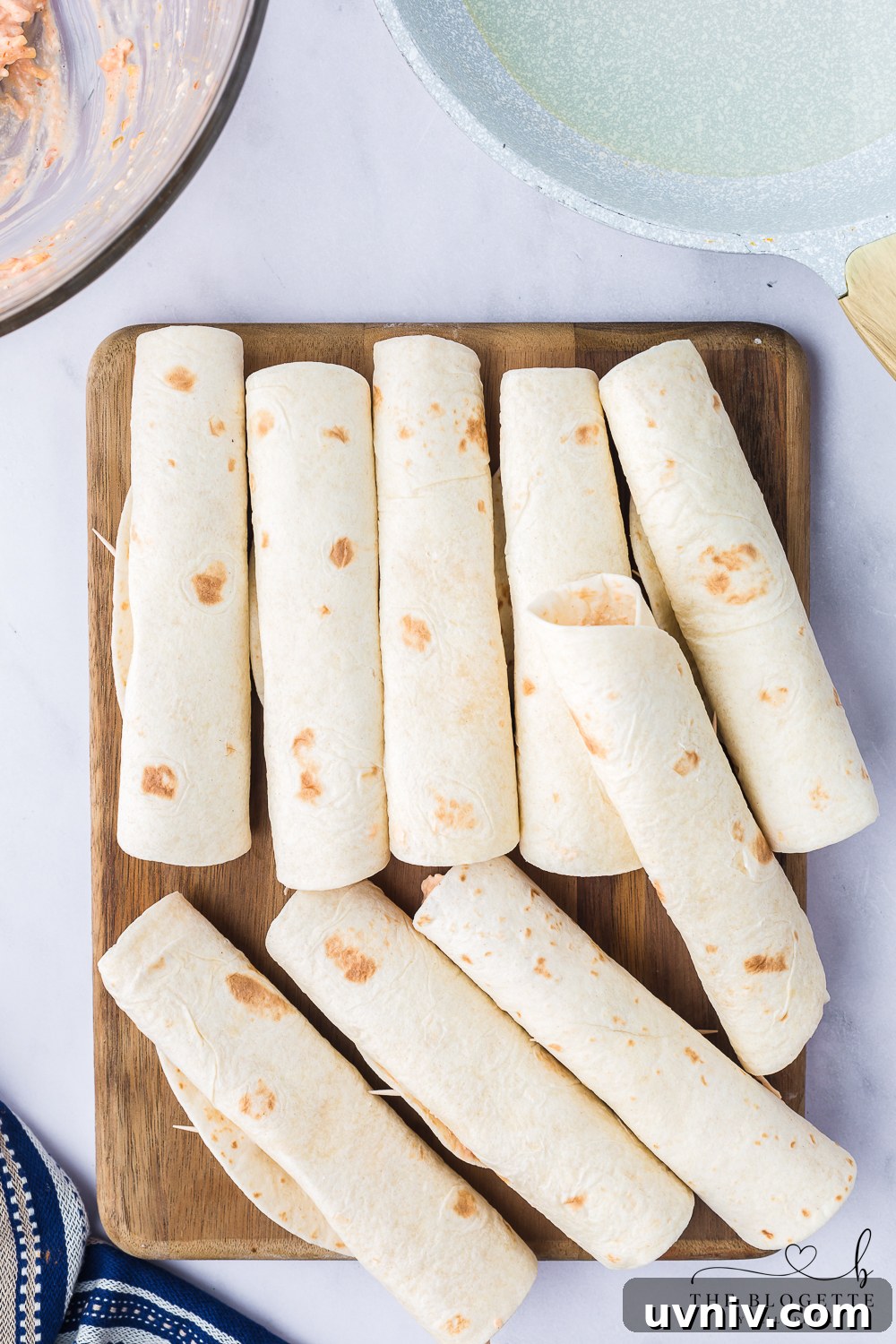 Crispy Chicken Taquitos with Tangy Salsa Recipe 6 Use a toothpick to secure the tortilla closed.