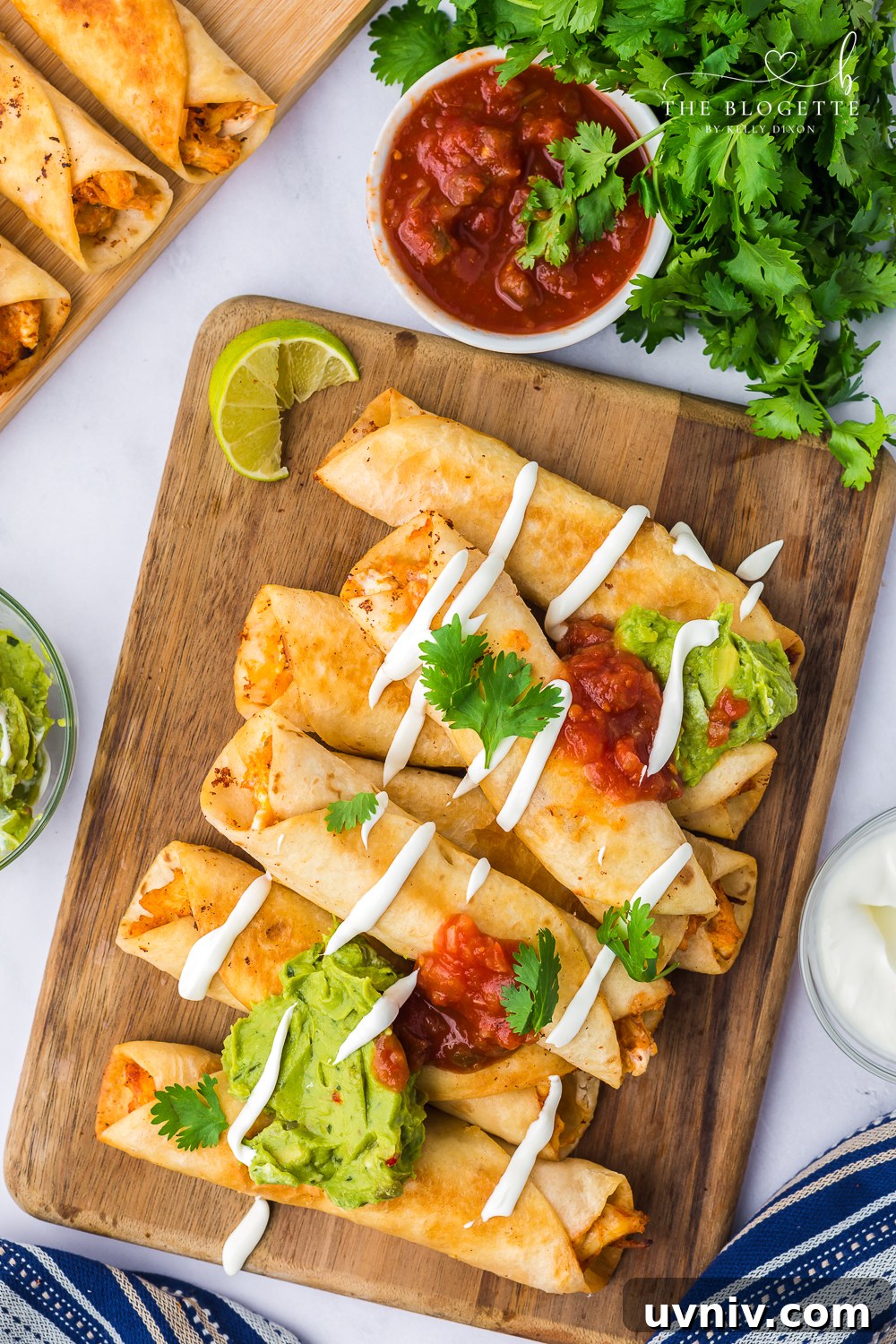 Crispy Chicken Taquitos with Tangy Salsa Recipe 8 How to make Chicken Taquitos! Gooey cheese and savory chicken with Mexican spices all rolled up in a crispy tortilla.