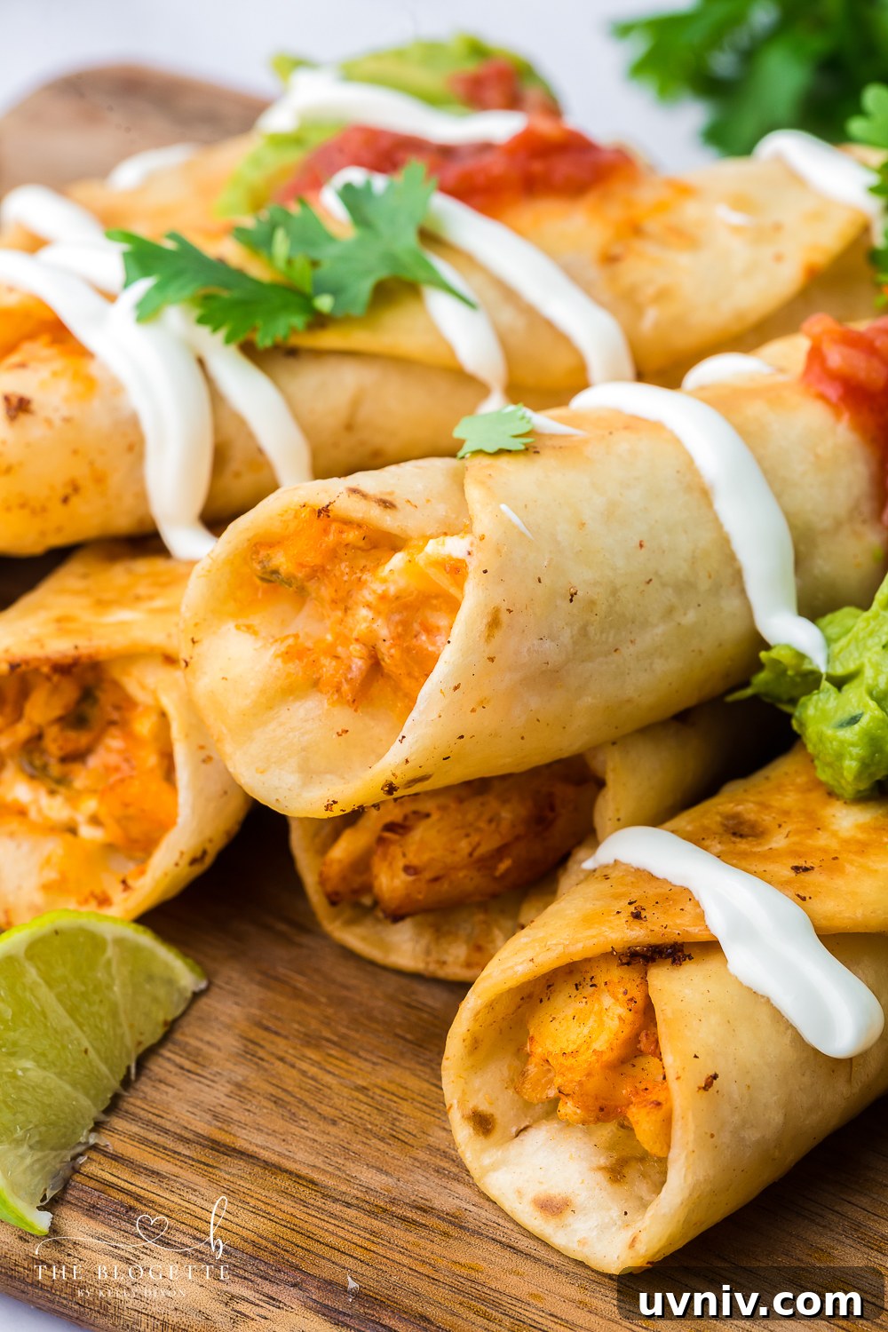 Crispy Chicken Taquitos with Tangy Salsa Recipe 9 How to make Chicken Taquitos! Gooey cheese and savory chicken with Mexican spices all rolled up in a crispy tortilla.
