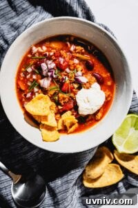 Hearty Vegetarian Chili Recipe for Flavorful Meatless Meals 10 turkey chili with toppings in bowl overhead