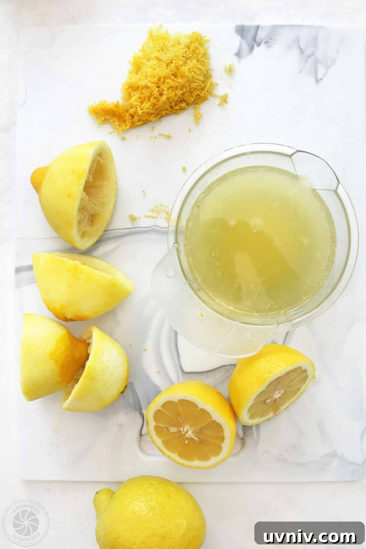 Zesty Lemon Bars: Classic Tangy Dessert Bar Recipe 14 Lemons that have been zested and juiced.