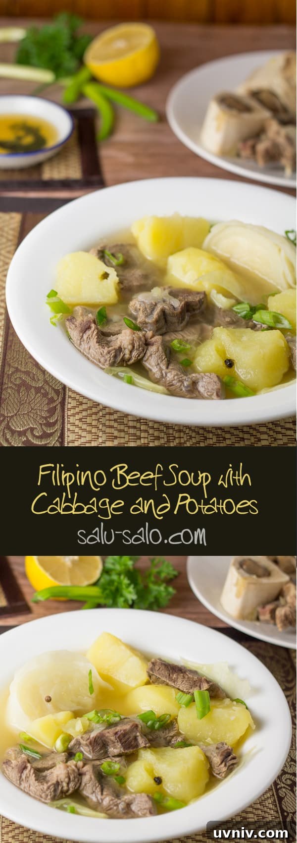 Nilagang Baka (Beef Soup with Cabbage and Potatoes)