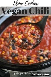 Slow Cooker Vegan Chili Pinterest