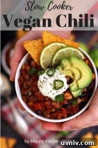 Vegan Chili in a Bowl Pinterest